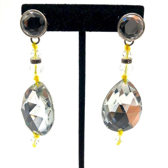 Crystal Drop Dangle Earrings - Picture 3 of 3